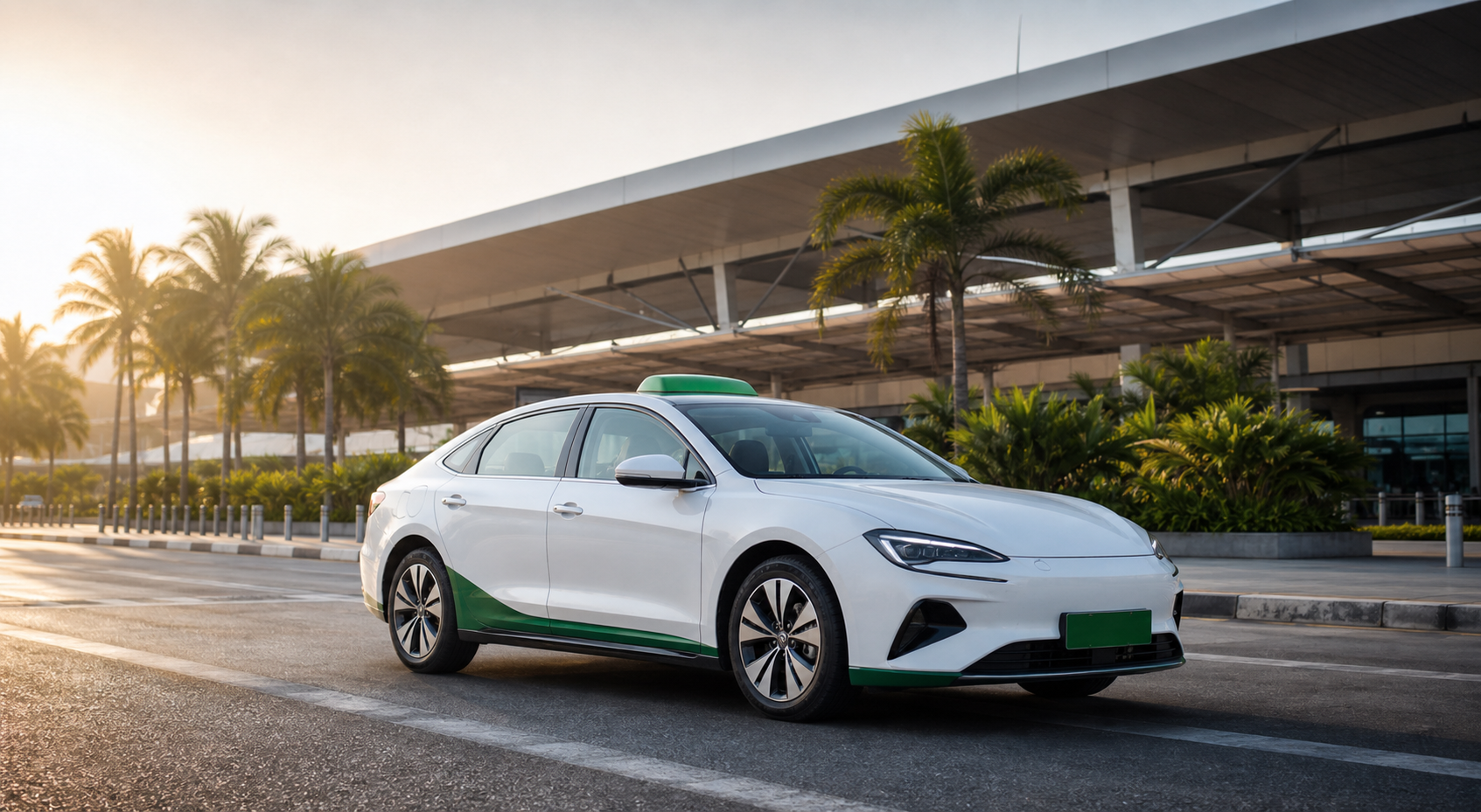 Hound Mobility electric taxi for airport transfers in Kerala